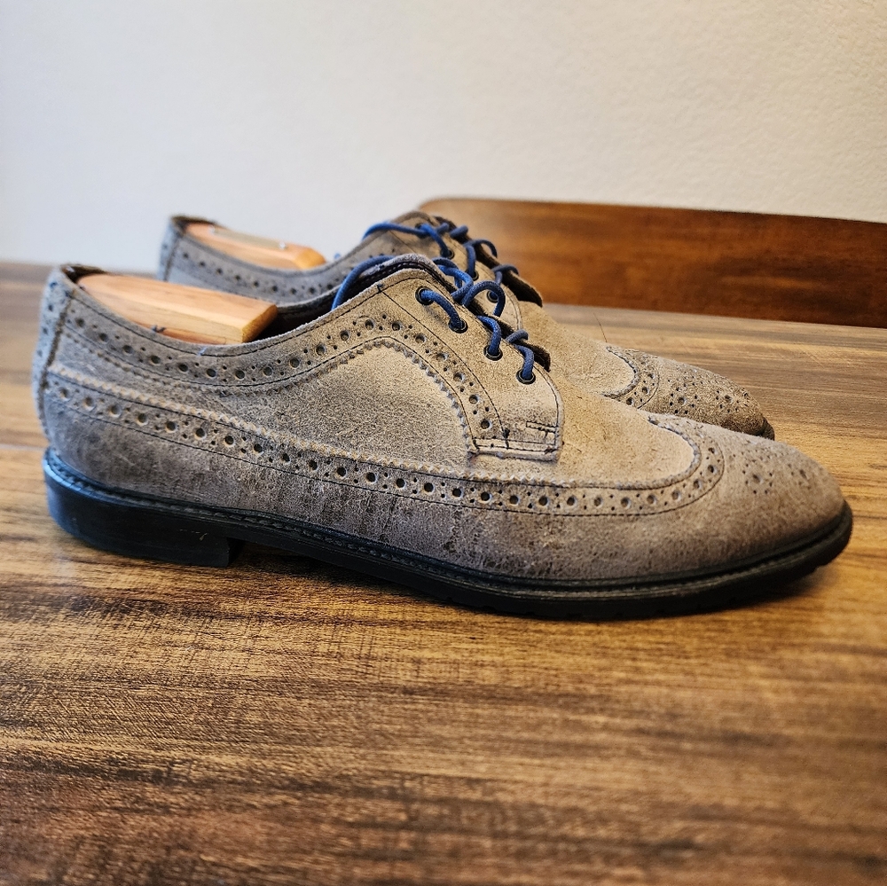 Allen Edmonds Aberdeen Brown Leather Wingtip Oxfords Men's 12 B Dress Shoe